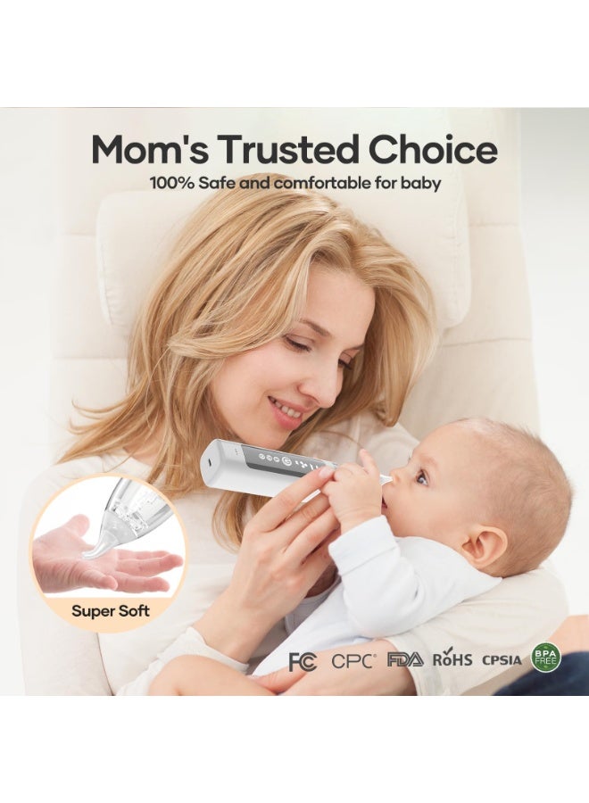 Celeritek Nasal Aspirator for Baby - Baby Nose Sucker with 3 Suction Levels, Baby Nasal Aspirator, Electric Nose Suction for Baby with 3 Silicone Tips Music and Light, Rechargeable Snot Nose Sucker for Babies - Image 3